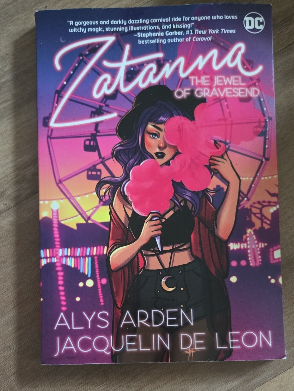 DC Zatanna Graphic Novel Cover — Pink & Purple Neon Art